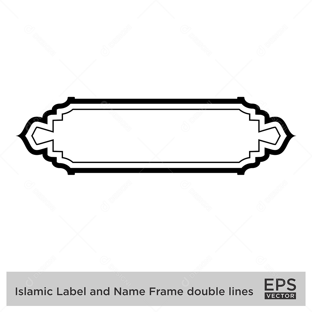 Moldura Horizontal Islâmica Vetor EPS