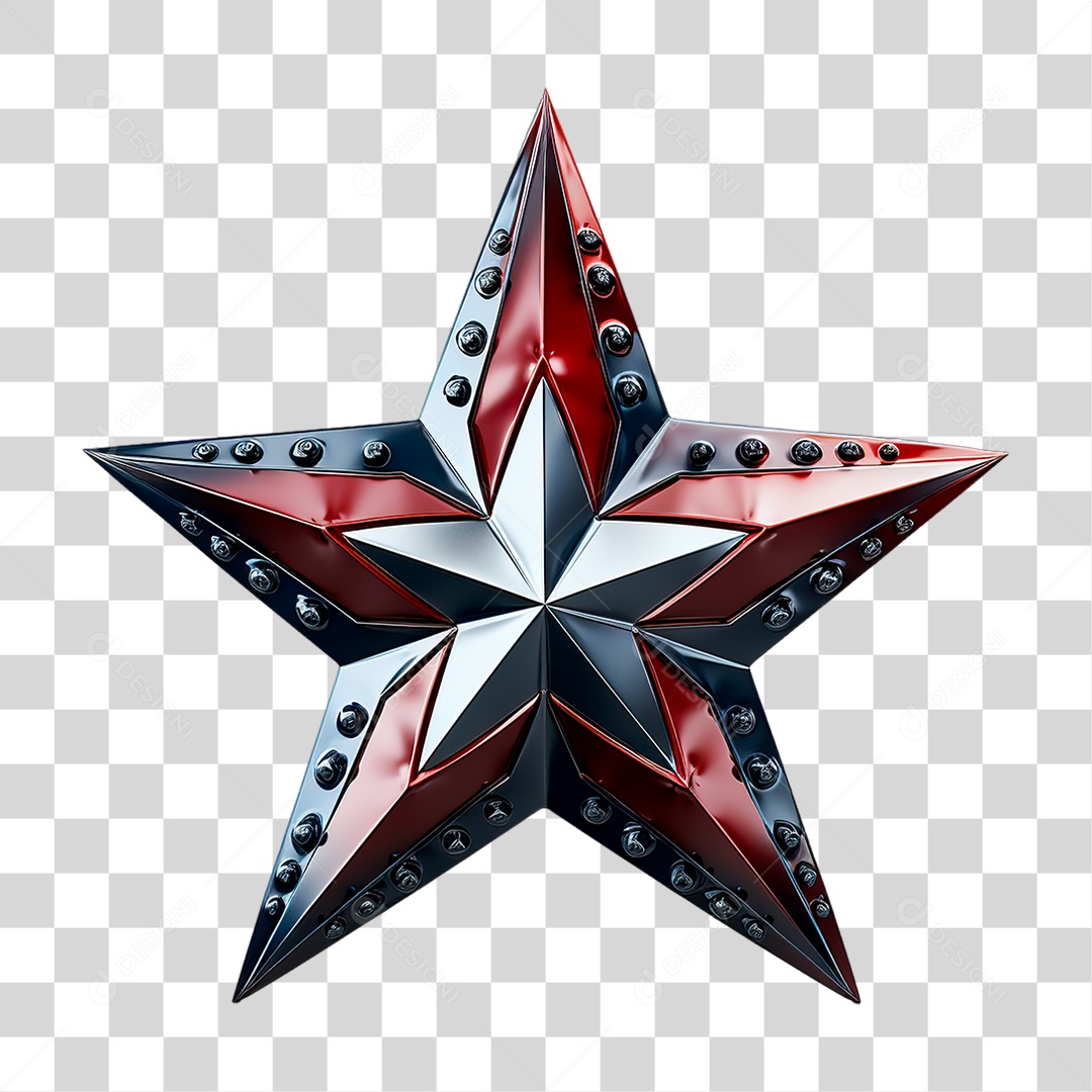 Estrela Metálica PNG Transparente