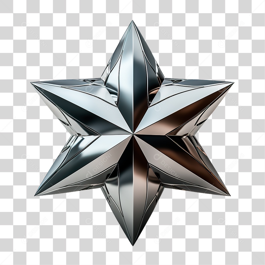 Estrela Metálica PNG Transparente