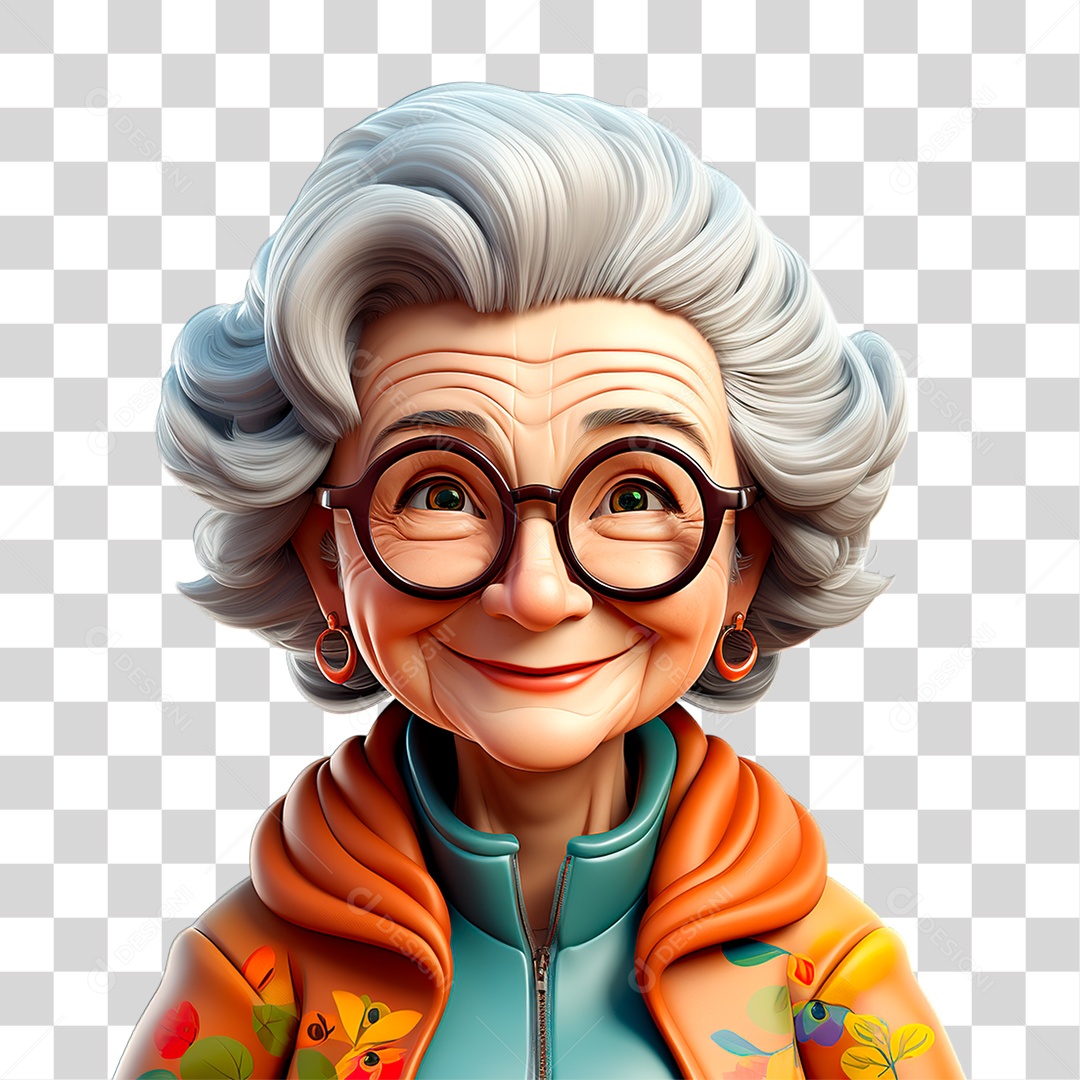 Personagem Mulher Idosa PNG Transparente