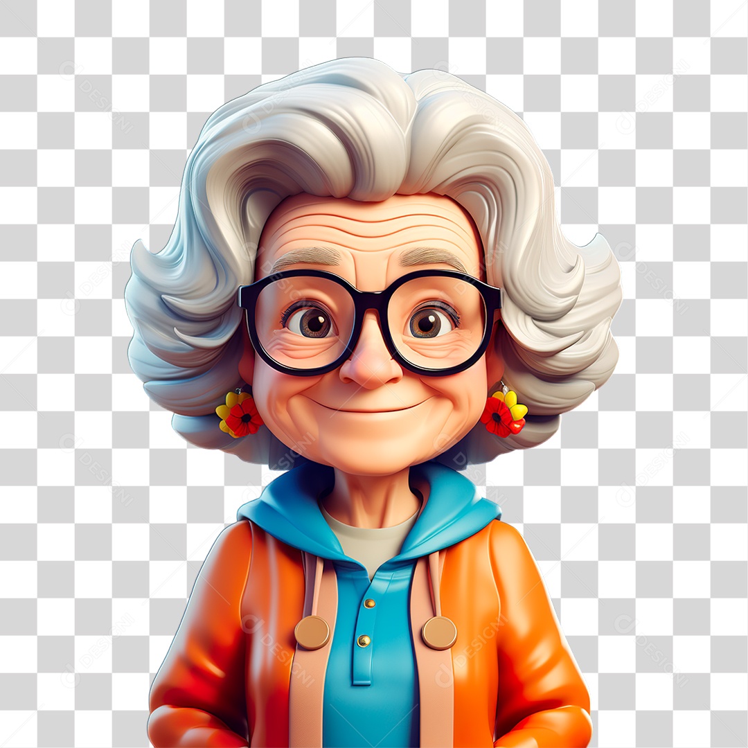 Personagem Mulher Idosa PNG Transparente