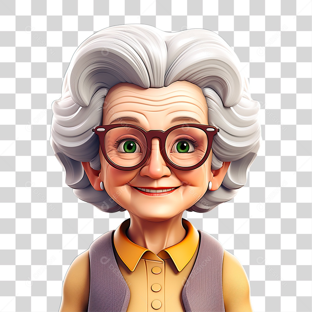 Personagem Mulher Idosa PNG Transparente