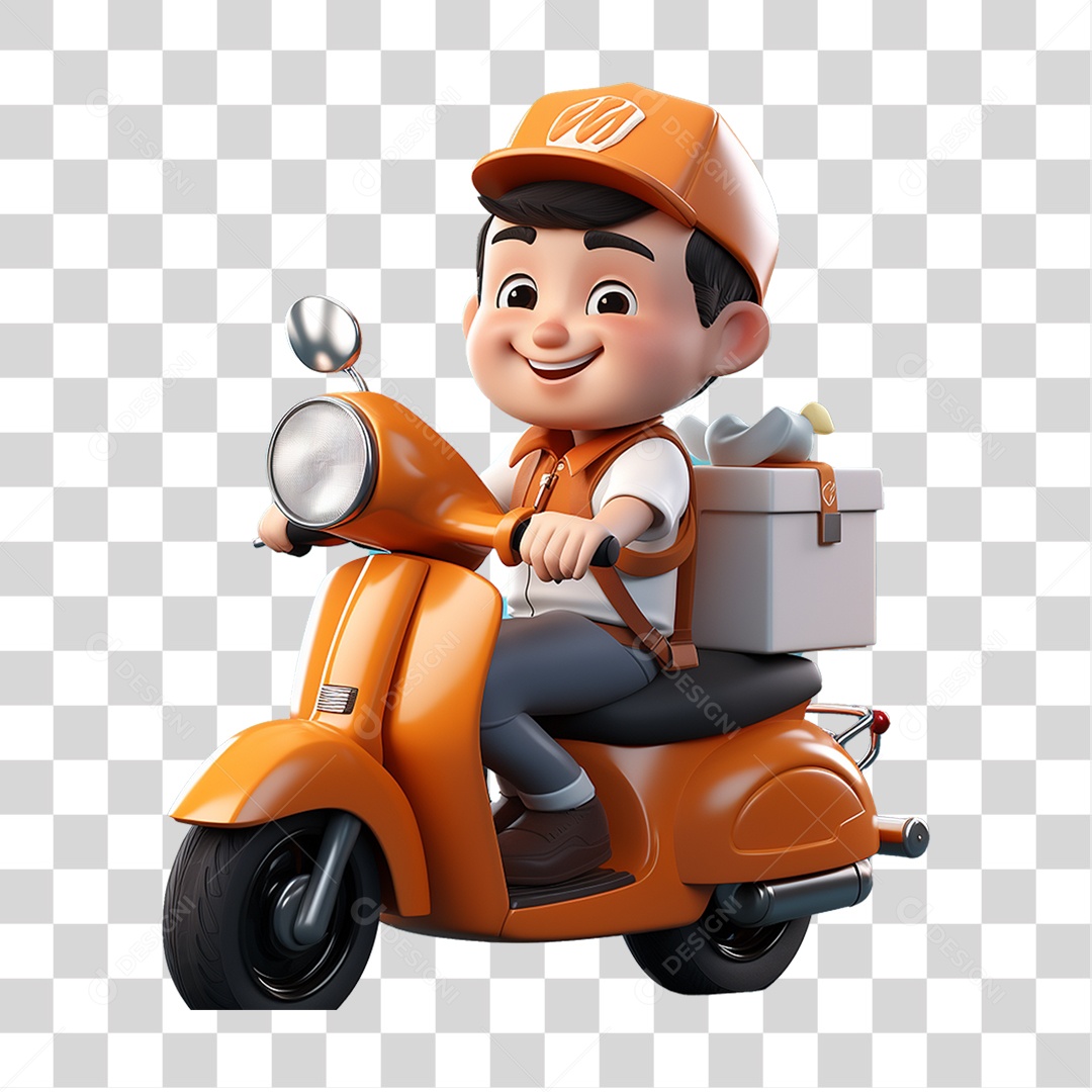 Garoto Entregador PNG Transparente