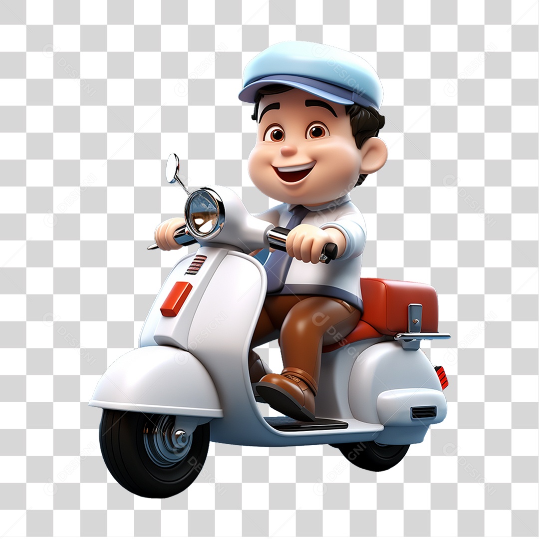 Garoto Entregador PNG Transparente