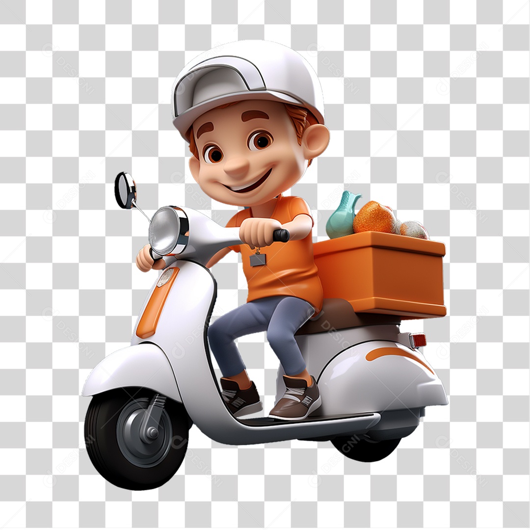 Garoto Entregador PNG Transparente