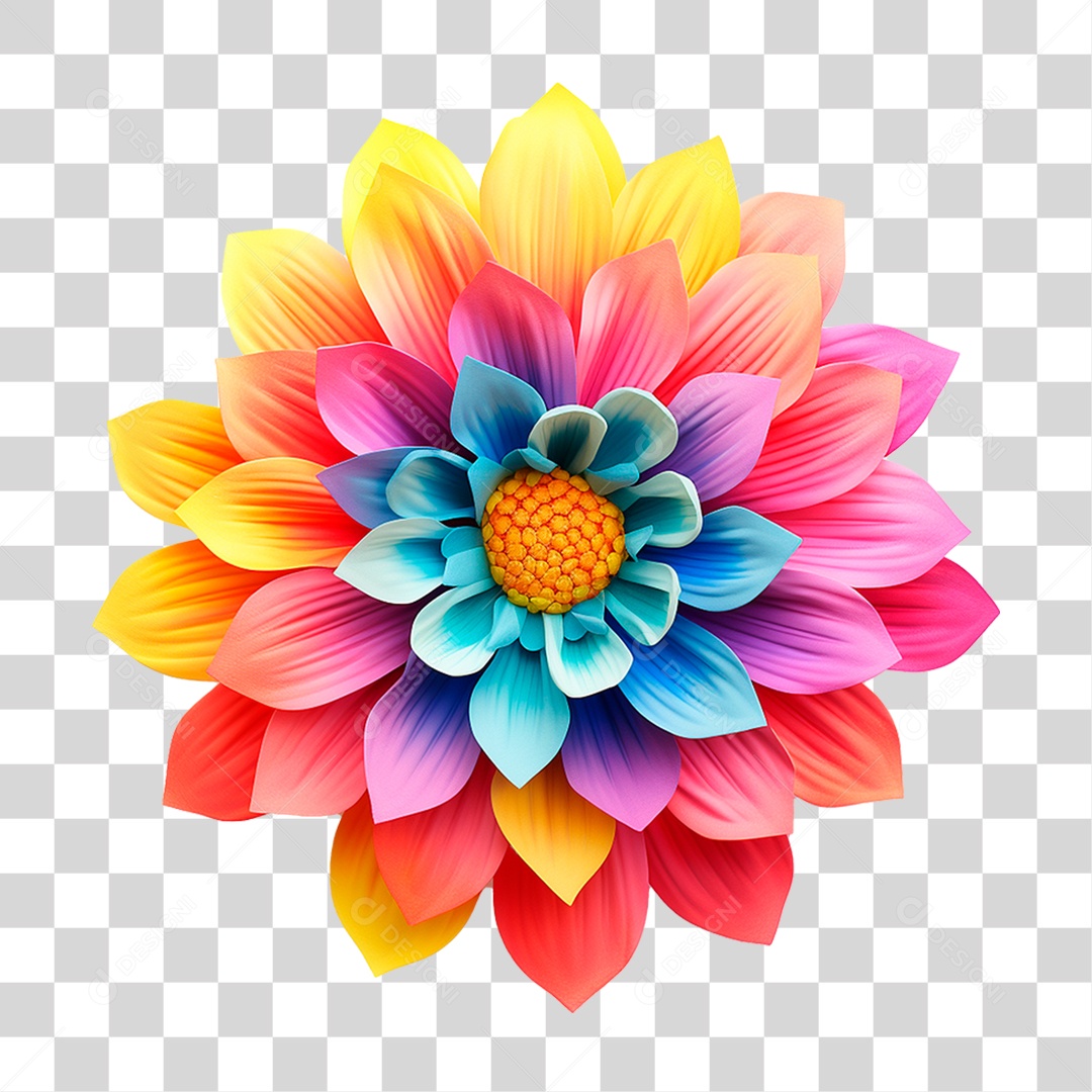 Flor Colorida PNG Transparente