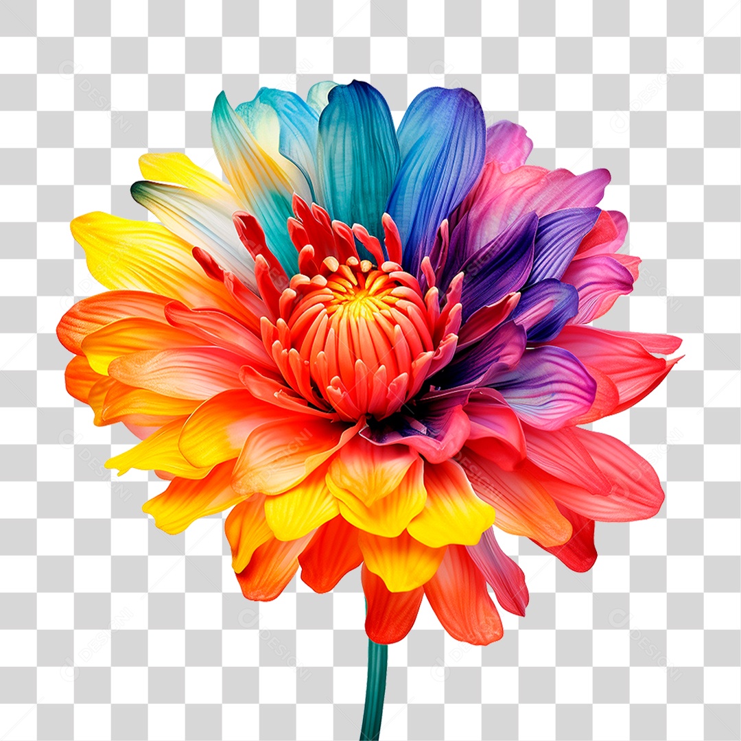 Flor Colorida PNG Transparente