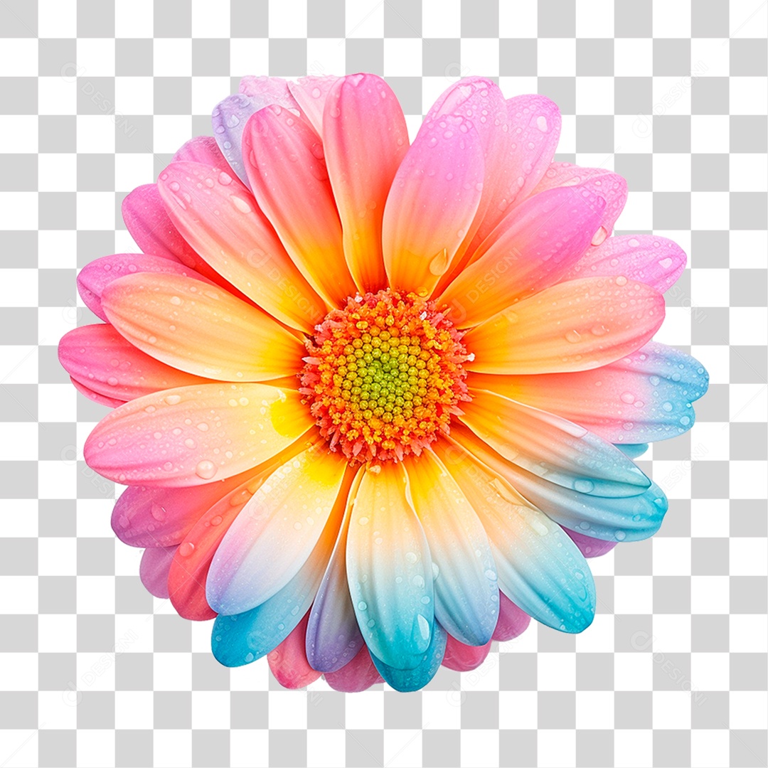 Flor Colorida PNG Transparente