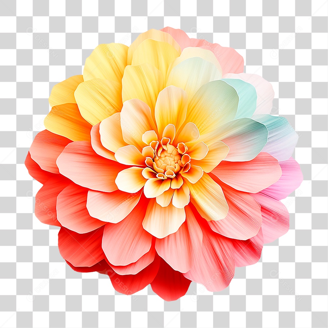 Flor Colorida PNG Transparente