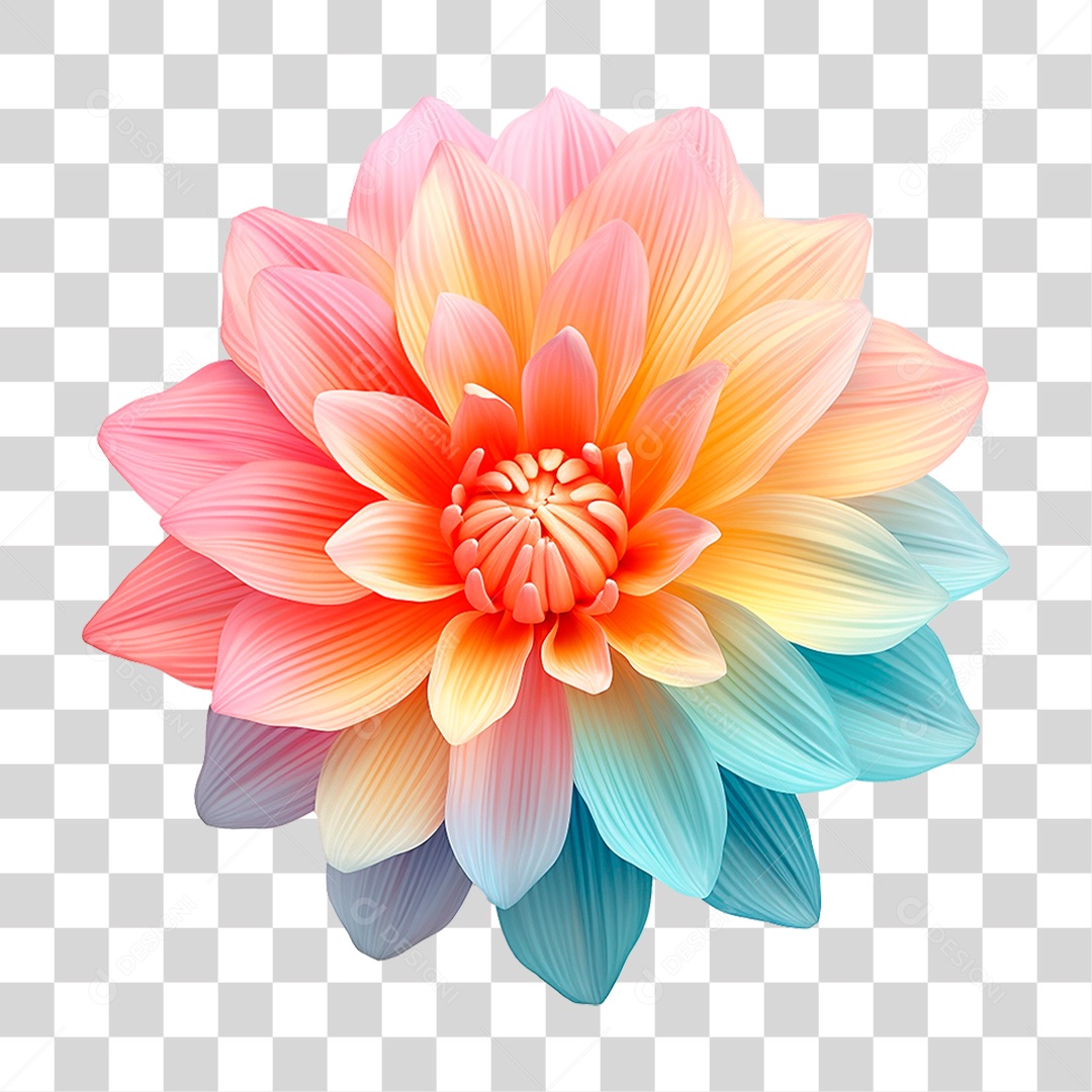Flor Colorida PNG Transparente