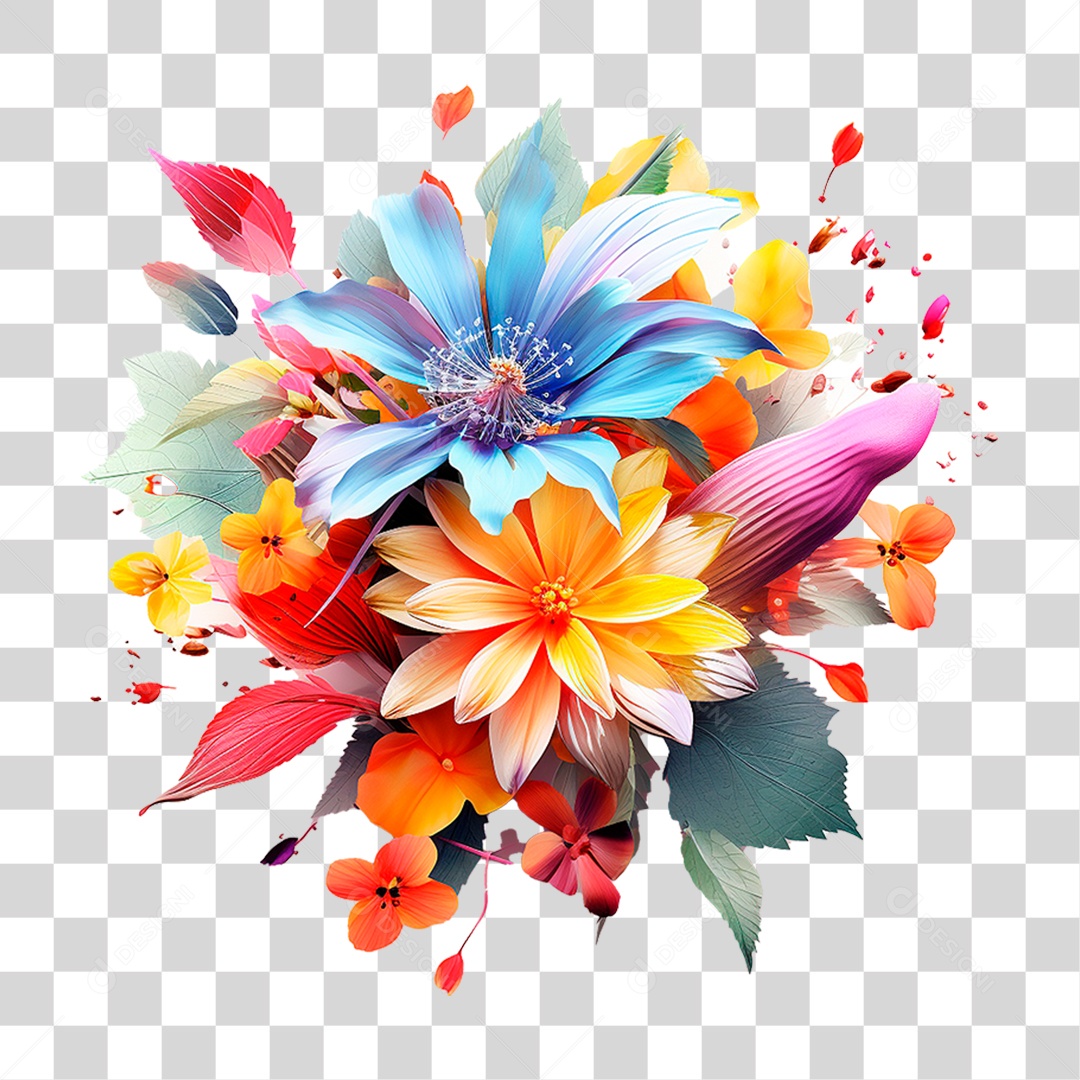 Flores Colorida PNG Transparente