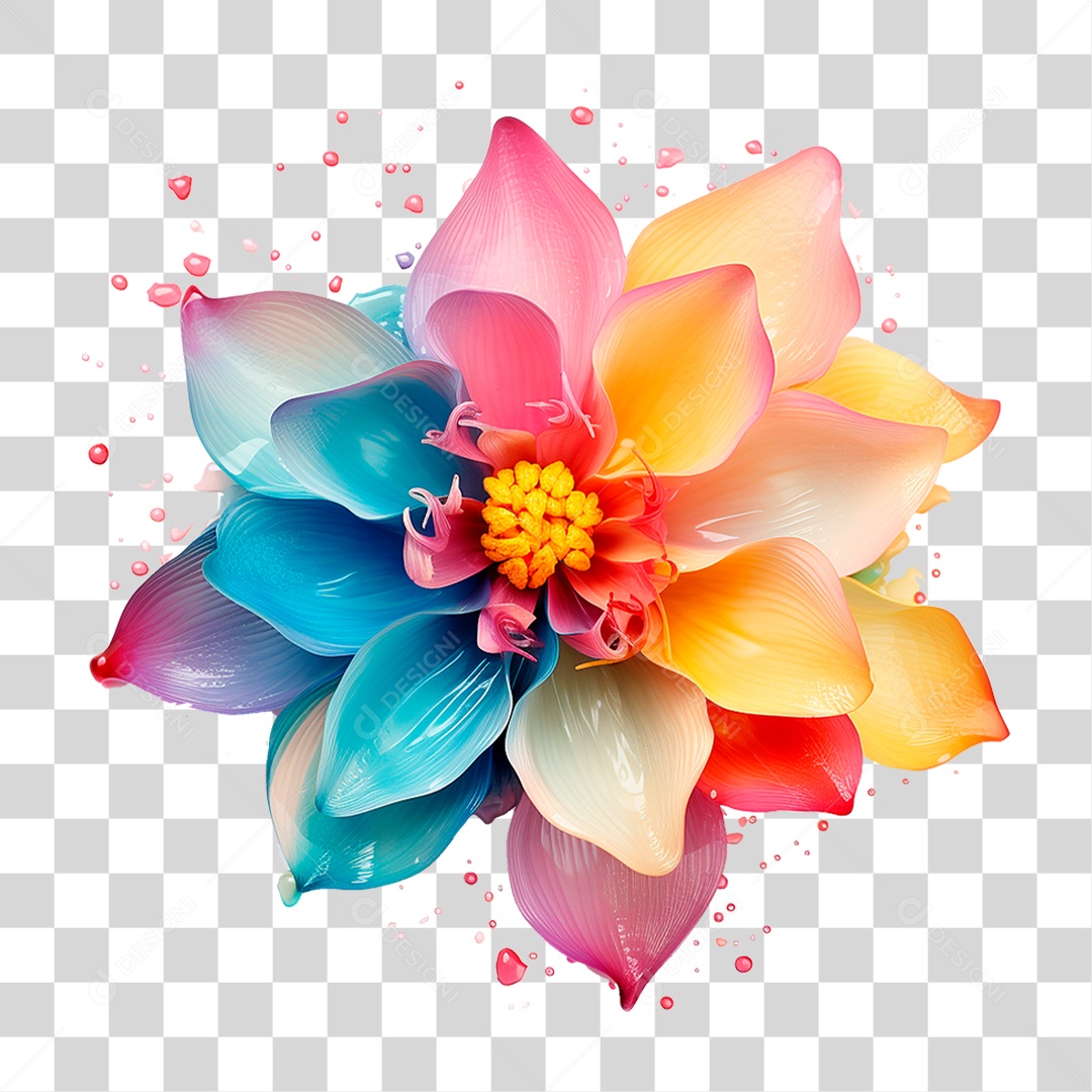 Flor Colorida PNG Transparente