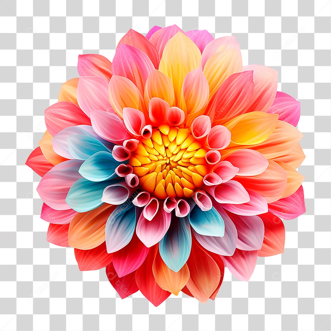 Flor Colorida PNG Transparente