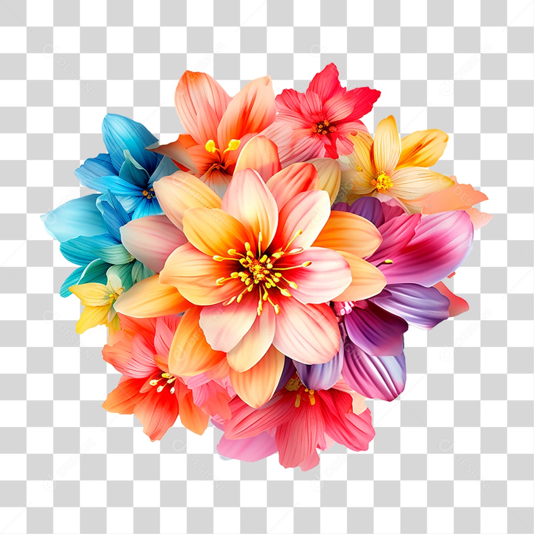 Flores Colorida PNG Transparente