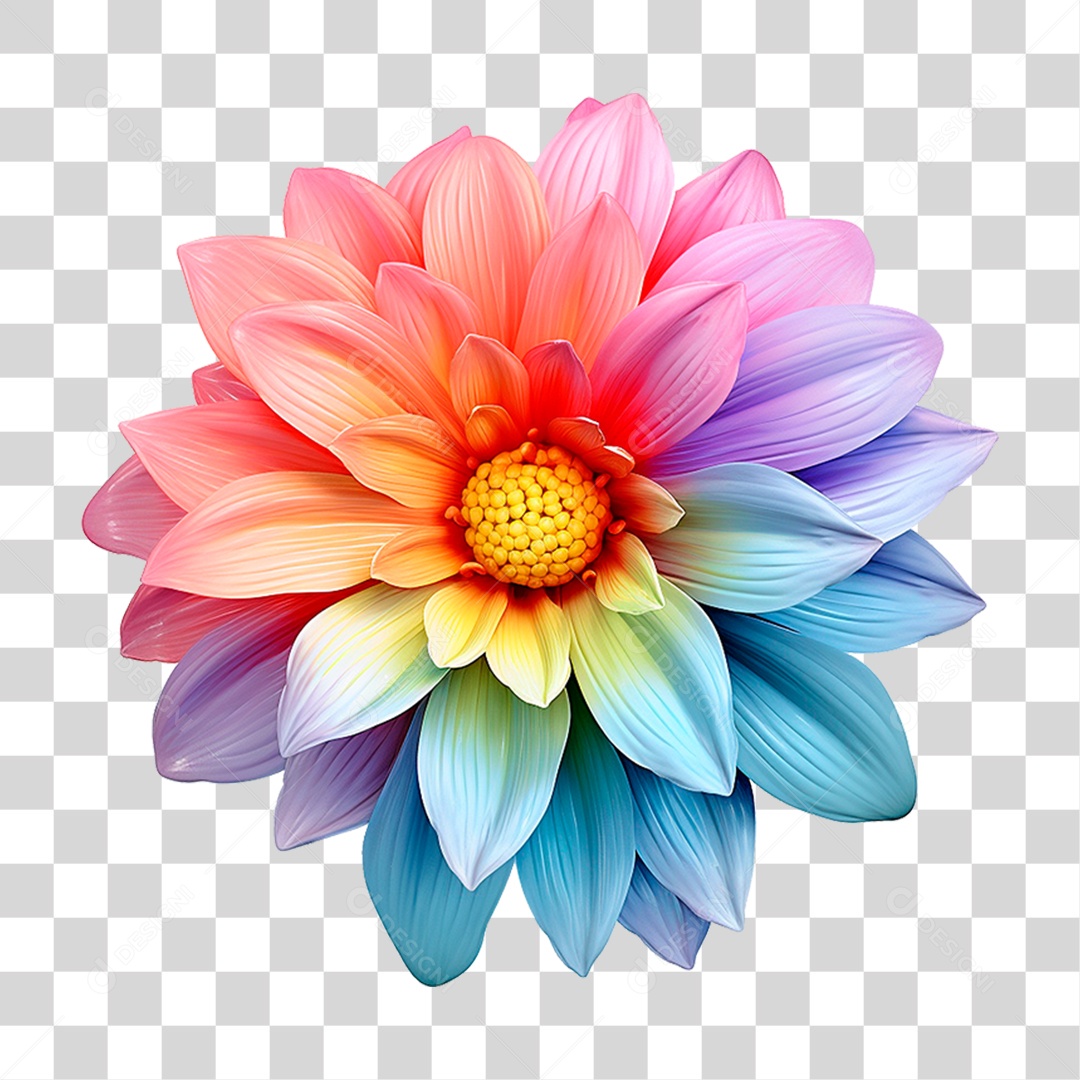 Flor Colorida PNG Transparente