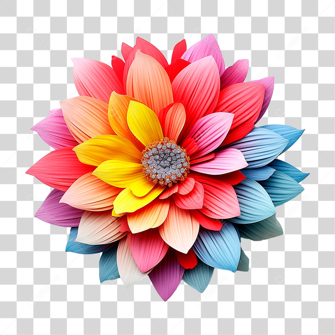 Flor Colorida PNG Transparente