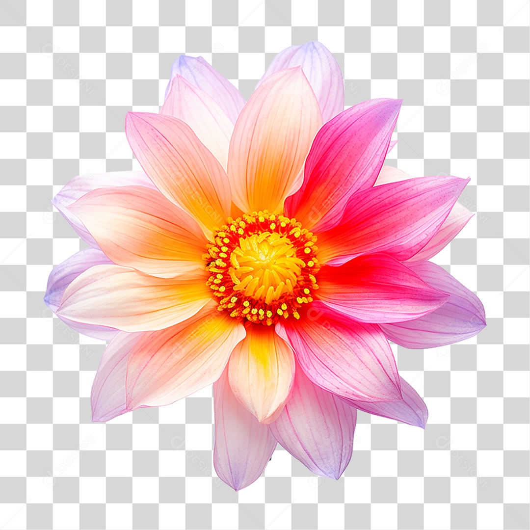 Flor Colorida PNG Transparente