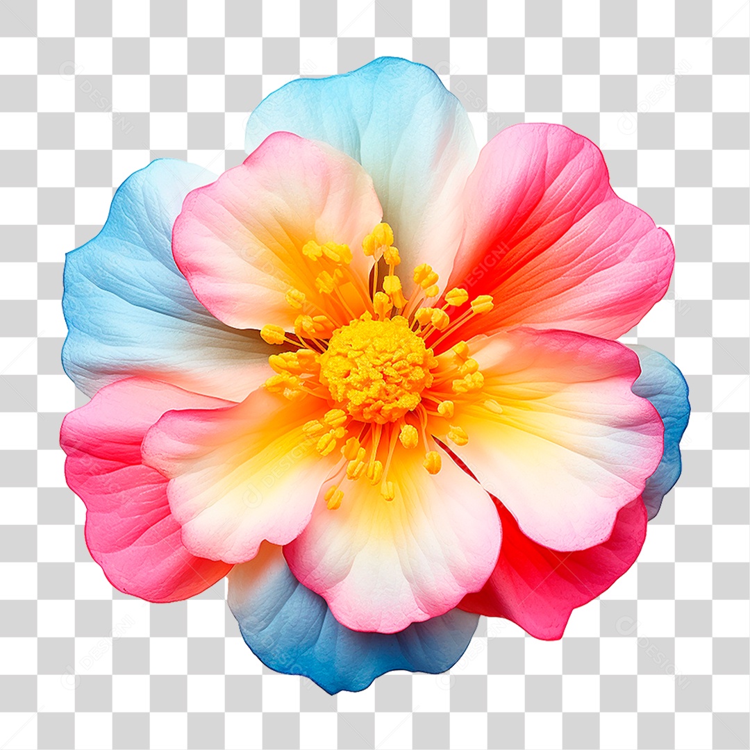 Flor Colorida PNG Transparente