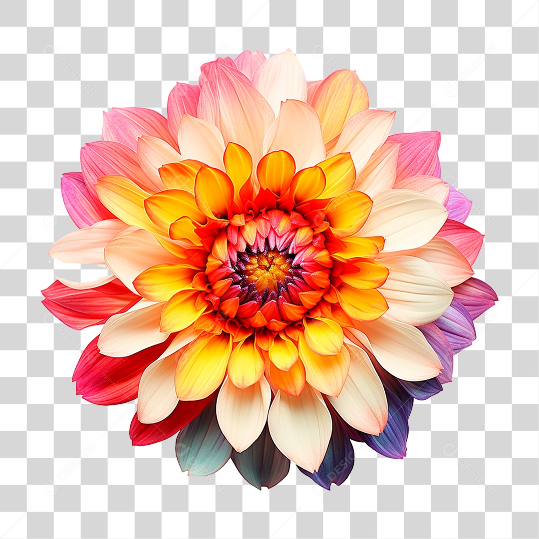 Flor Colorida PNG Transparente