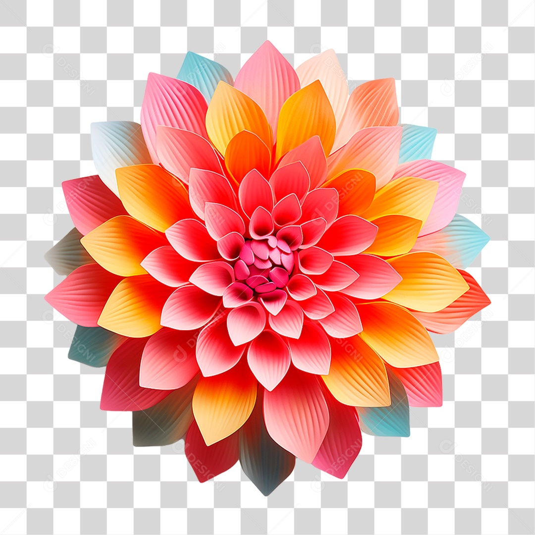 Flor Colorida PNG Transparente