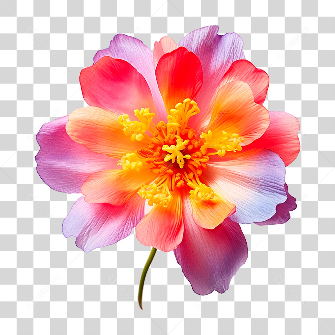 Flor Colorida PNG Transparente