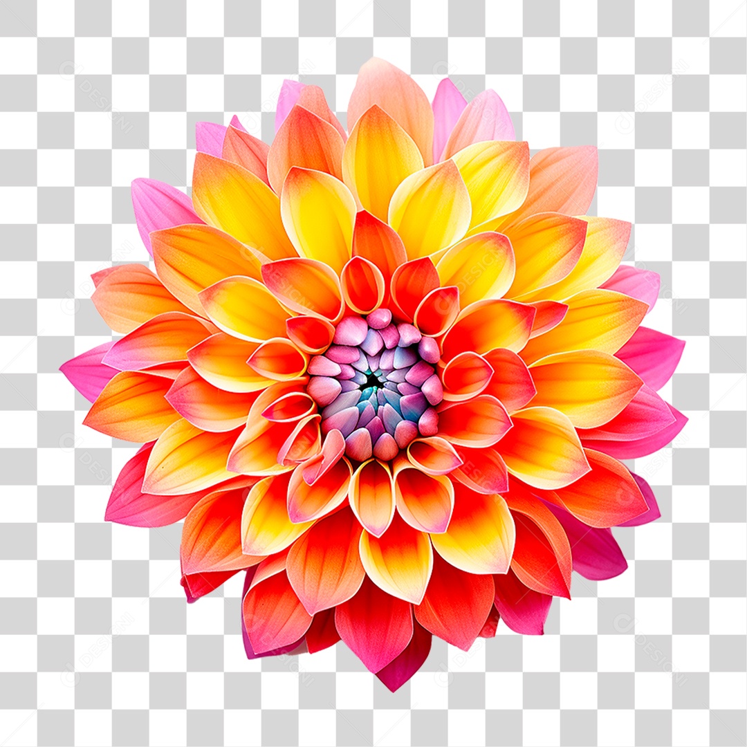 Flor Colorida PNG Transparente