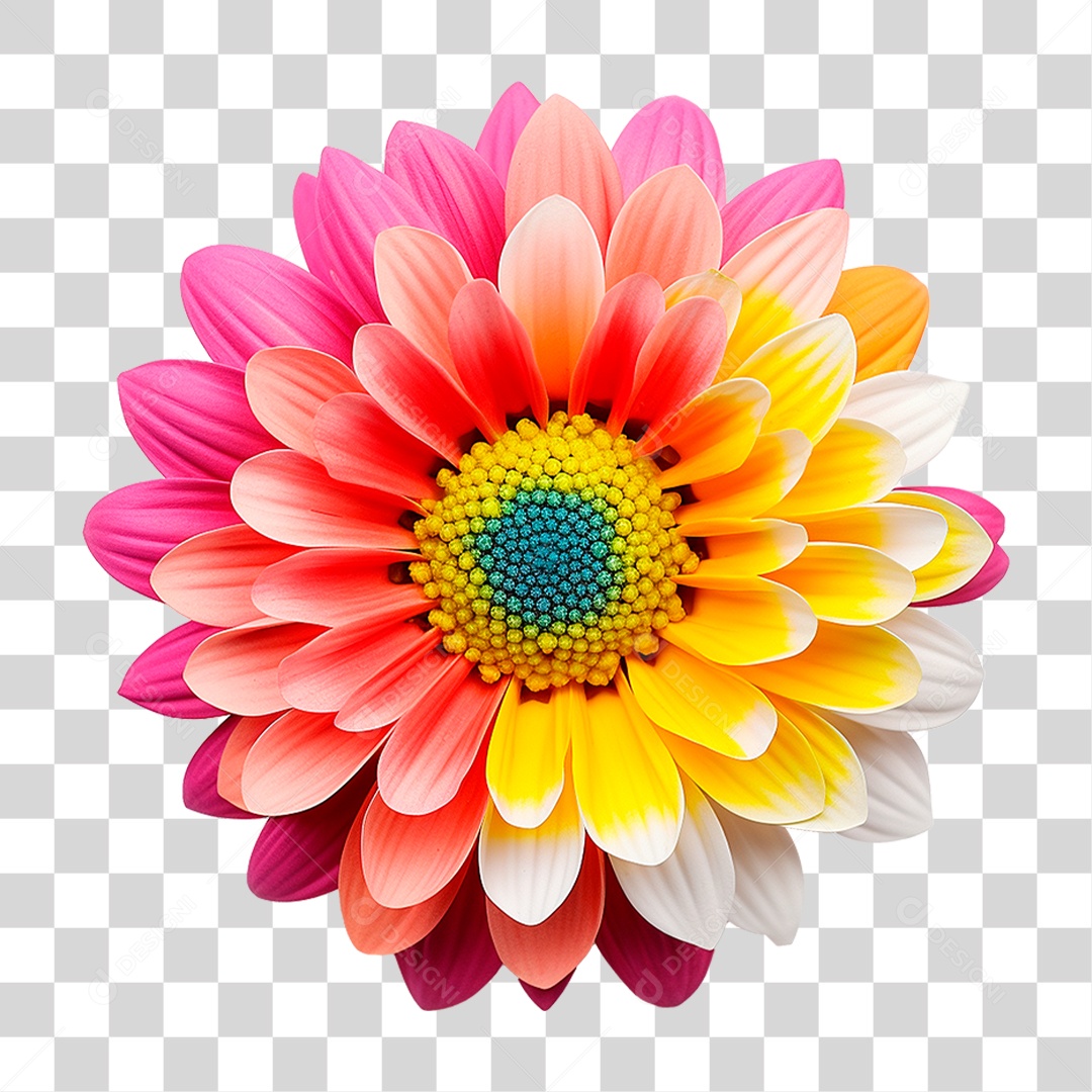 Flor Colorida PNG Transparente