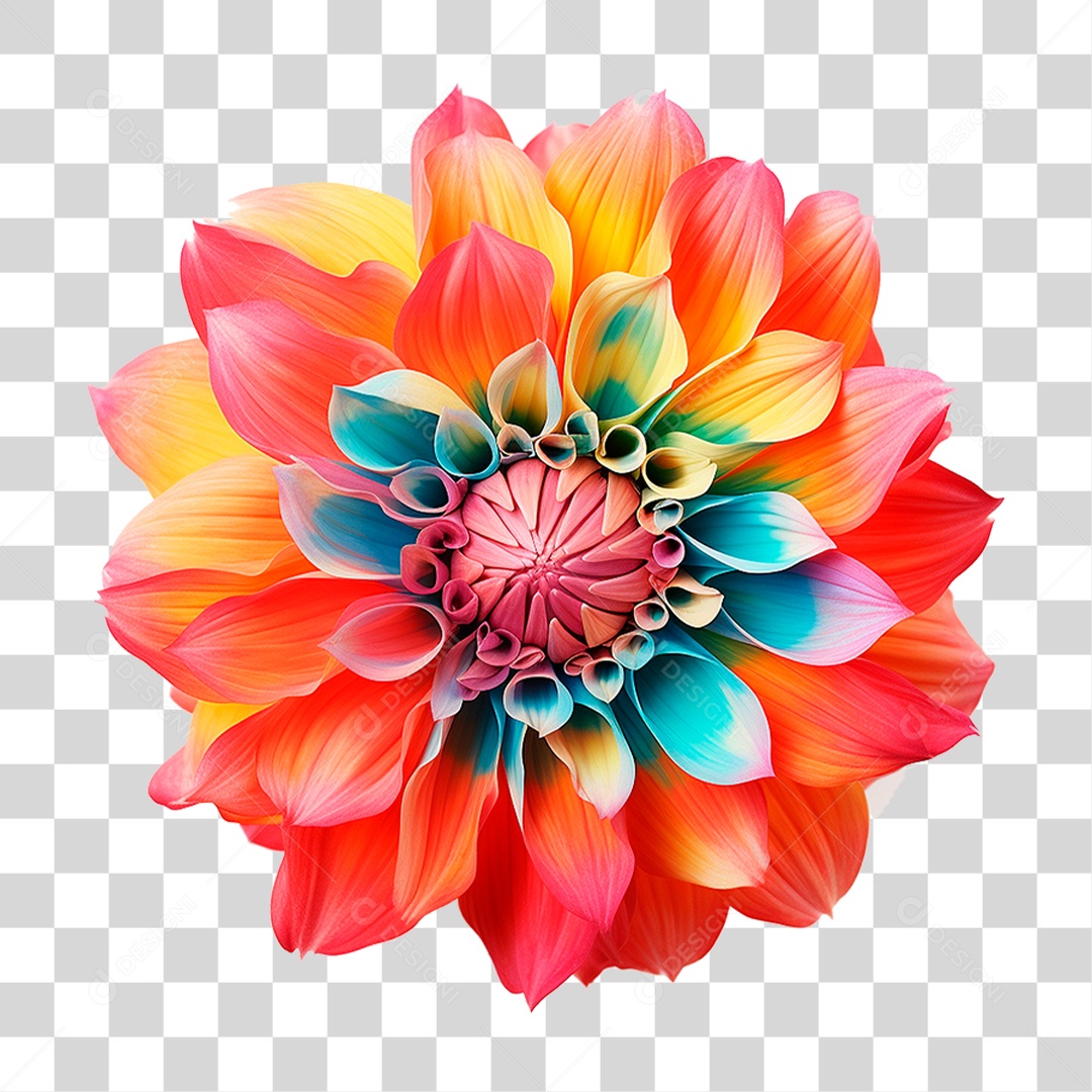 Flor Colorida PNG Transparente