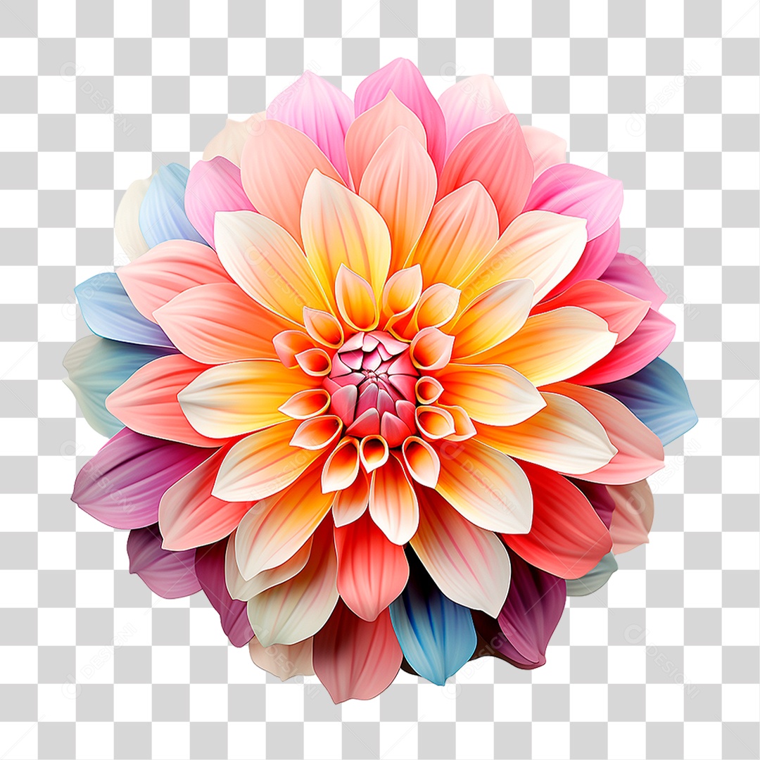 Flor Colorida PNG Transparente