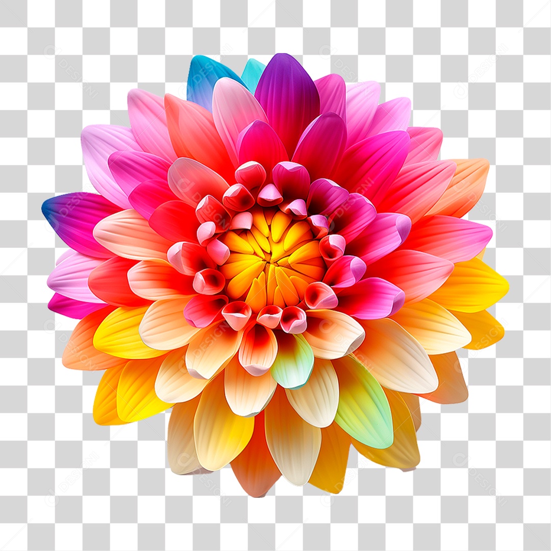 Flor Colorida PNG Transparente