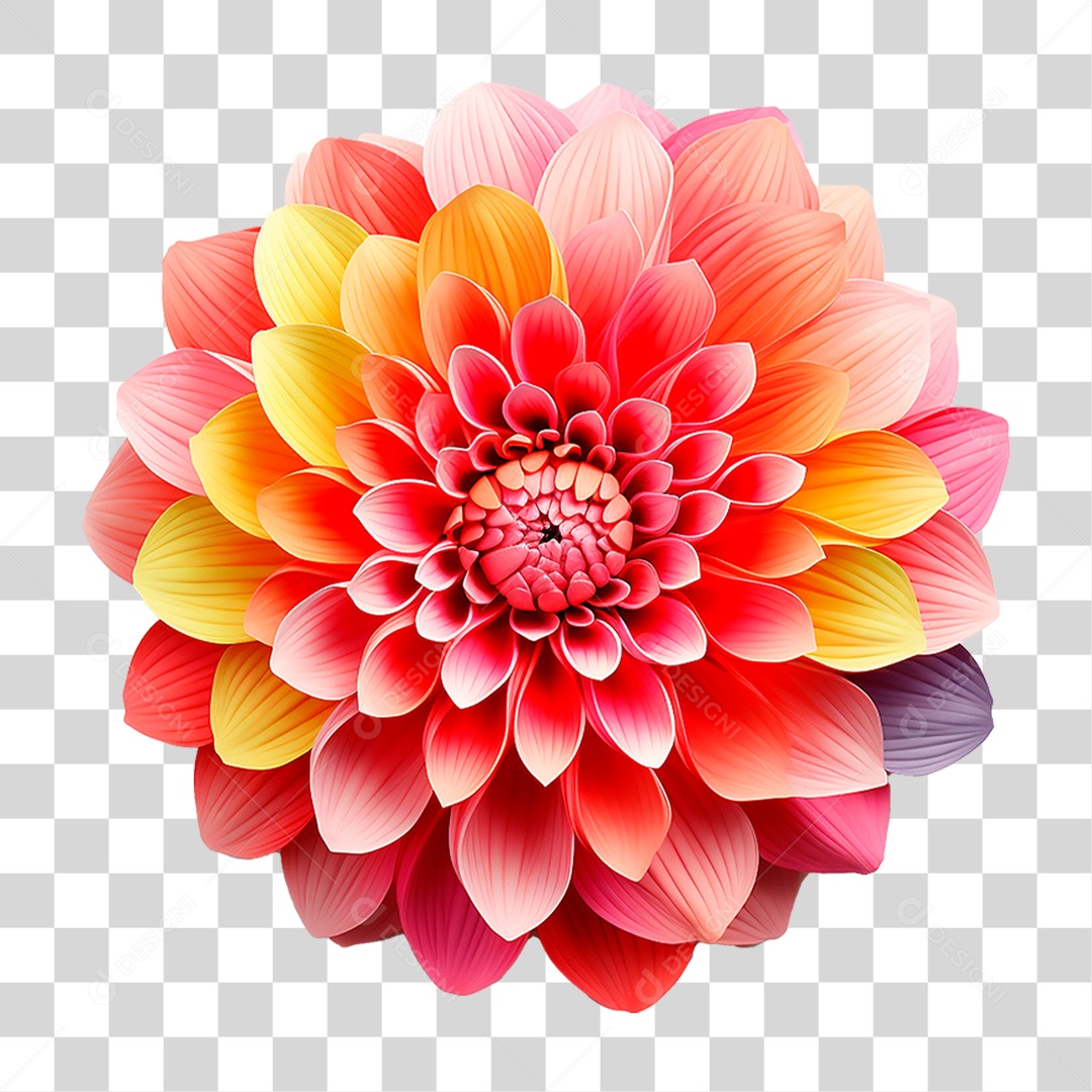 Flor Colorida PNG Transparente