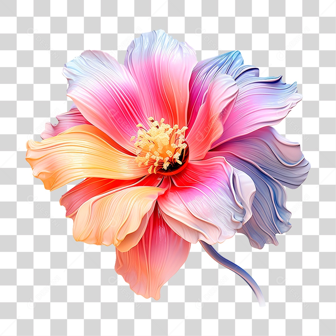 Flor Colorida PNG Transparente