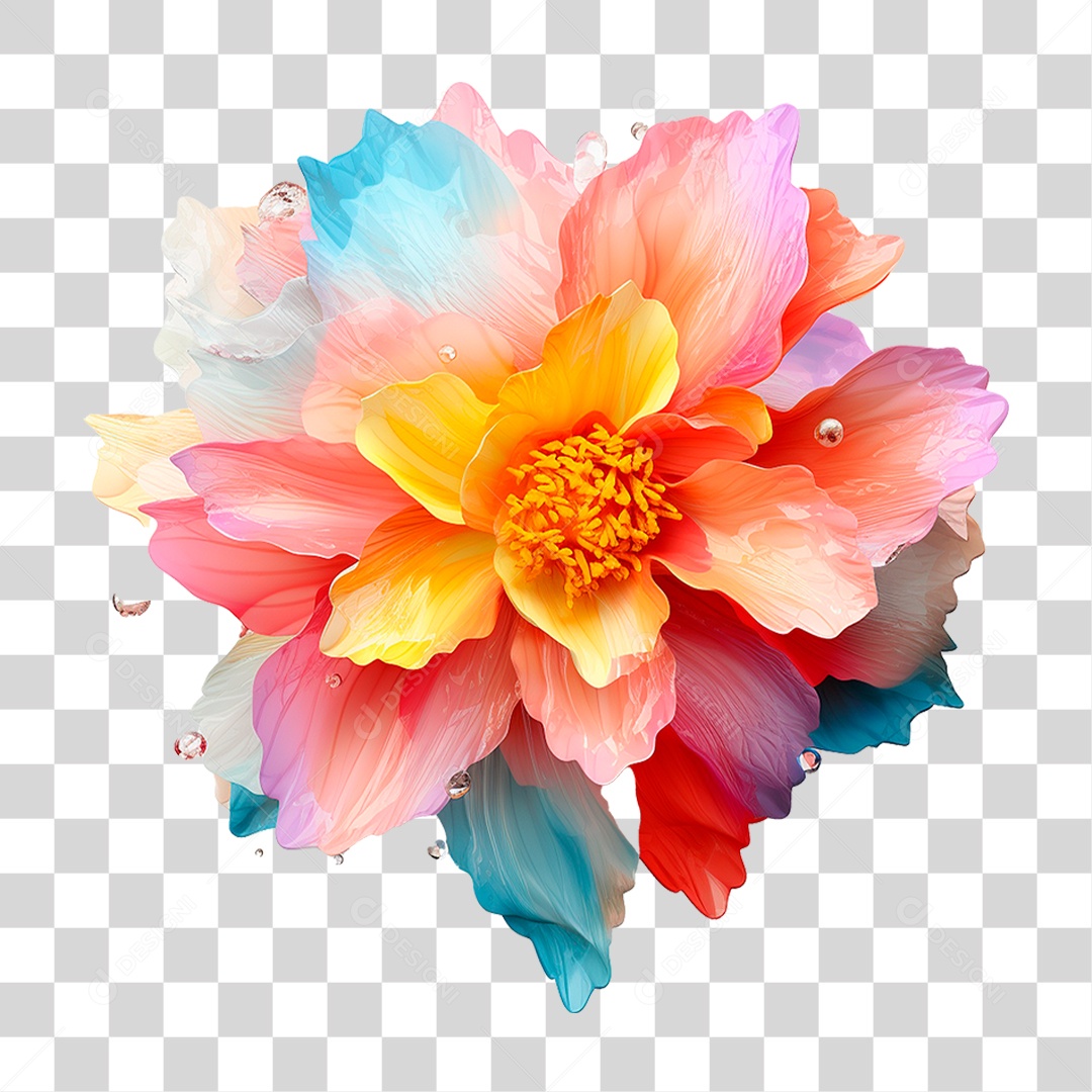 Flor Colorida PNG Transparente
