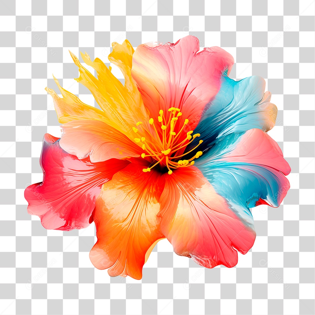 Flor Colorida PNG Transparente