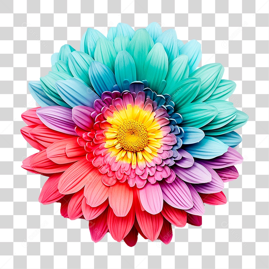 Flor Colorida PNG Transparente