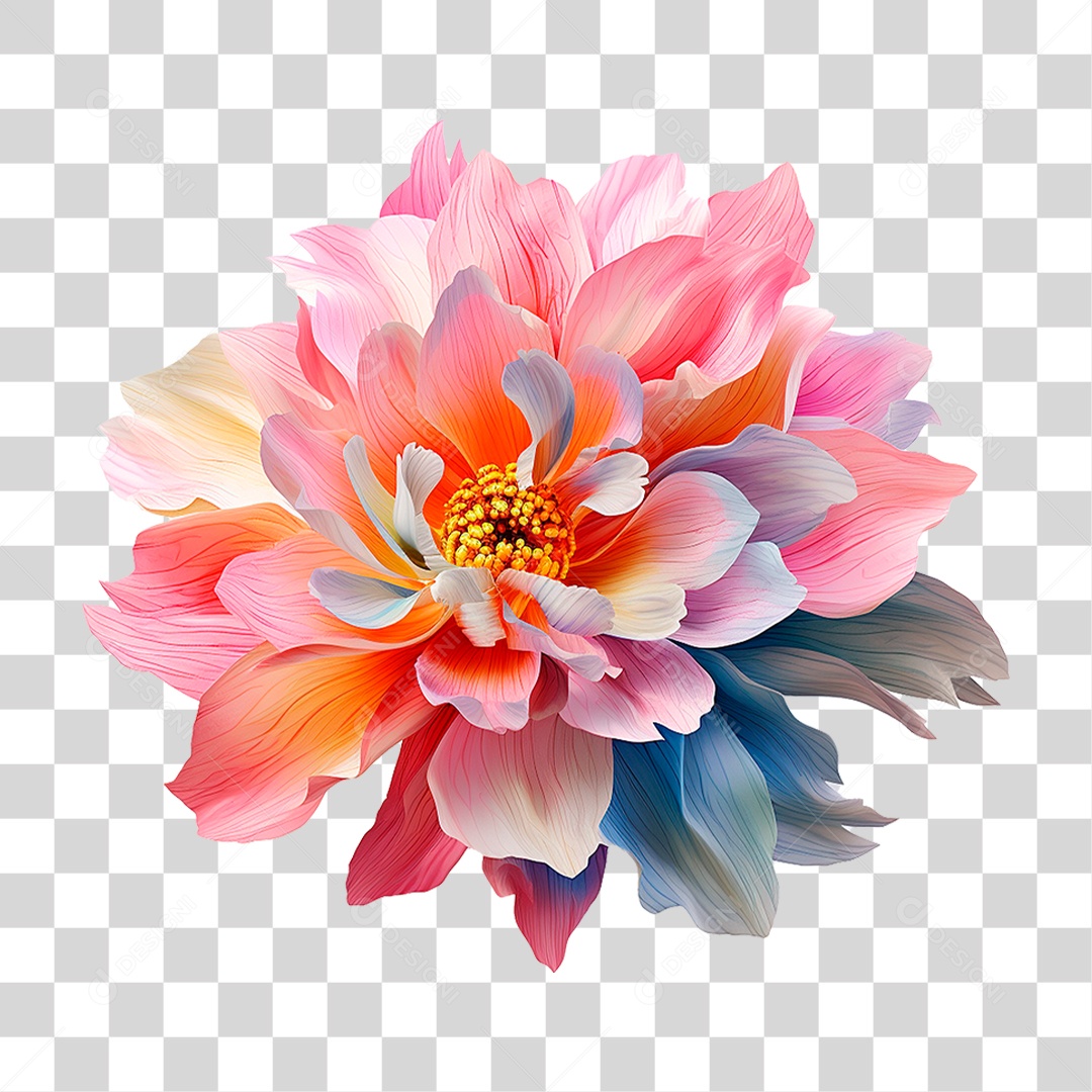 Flor Colorida PNG Transparente