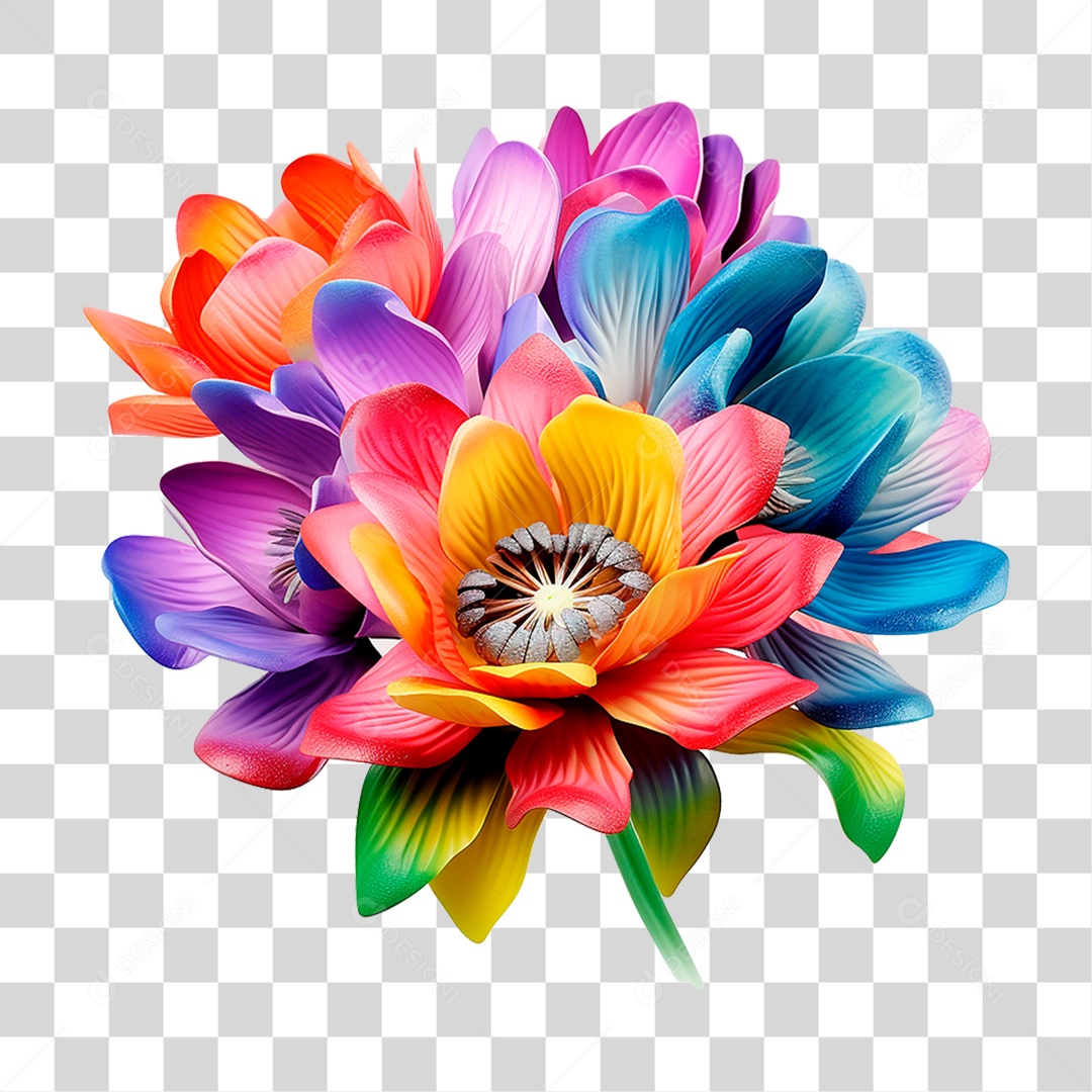 Flores Colorida PNG Transparente