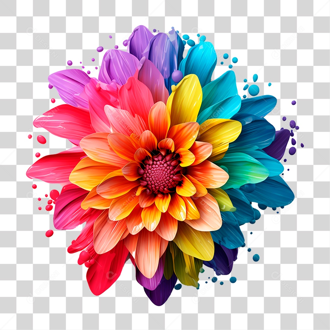 Flores Coloridas PNG Transparente