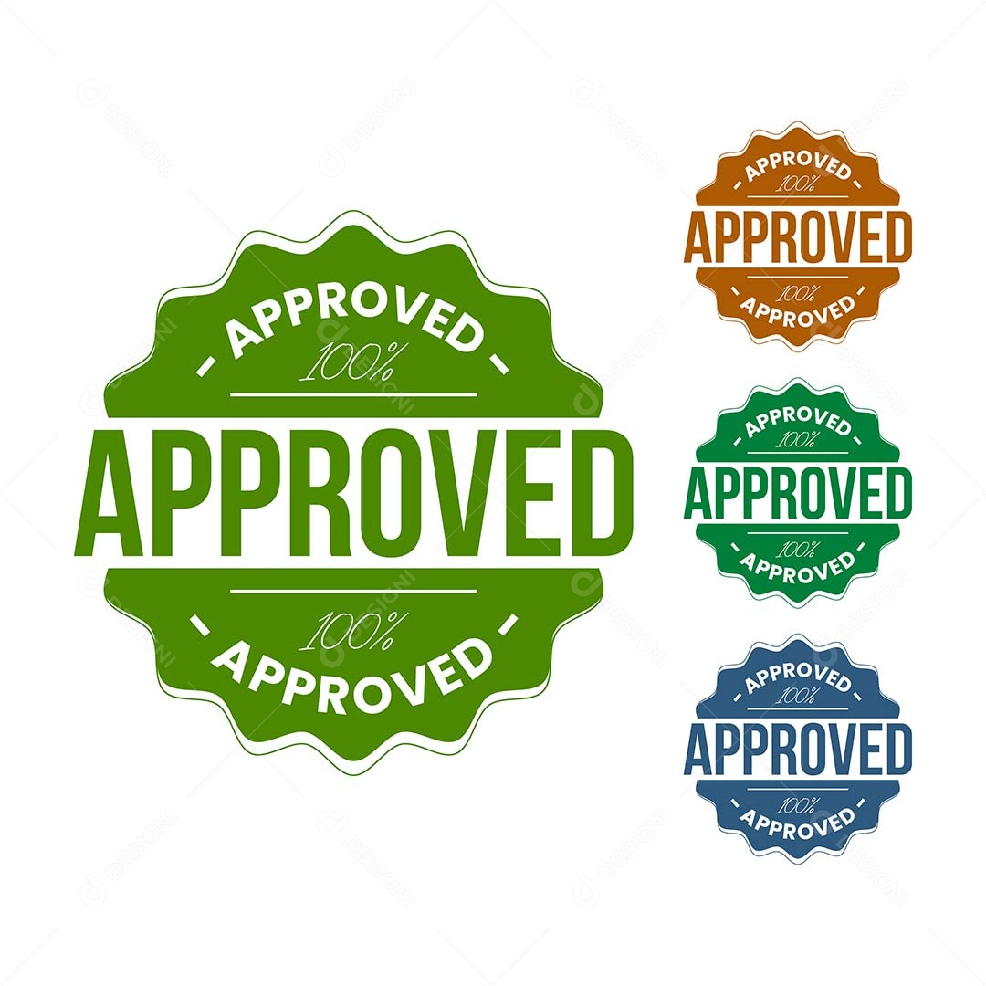 Ícones 100% Aprovado Ilustração Vetor EPS
