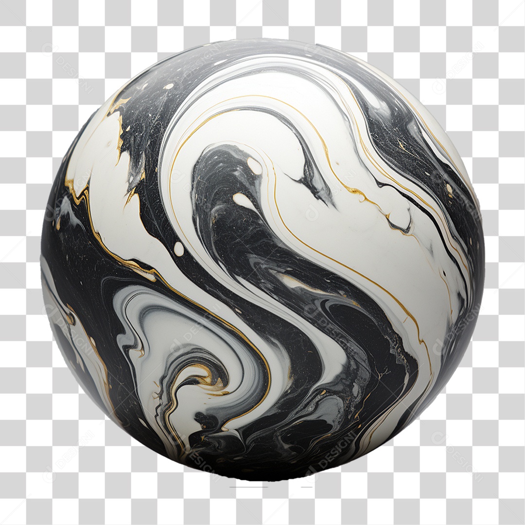 Bola de Mármore PNG Transparente