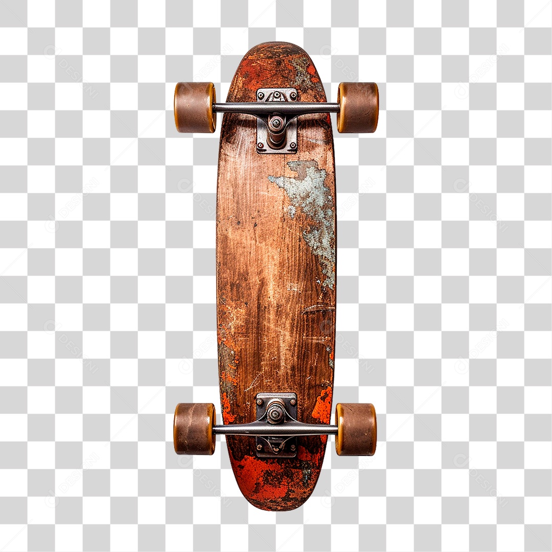 Skate de Madeira PNG Transparente