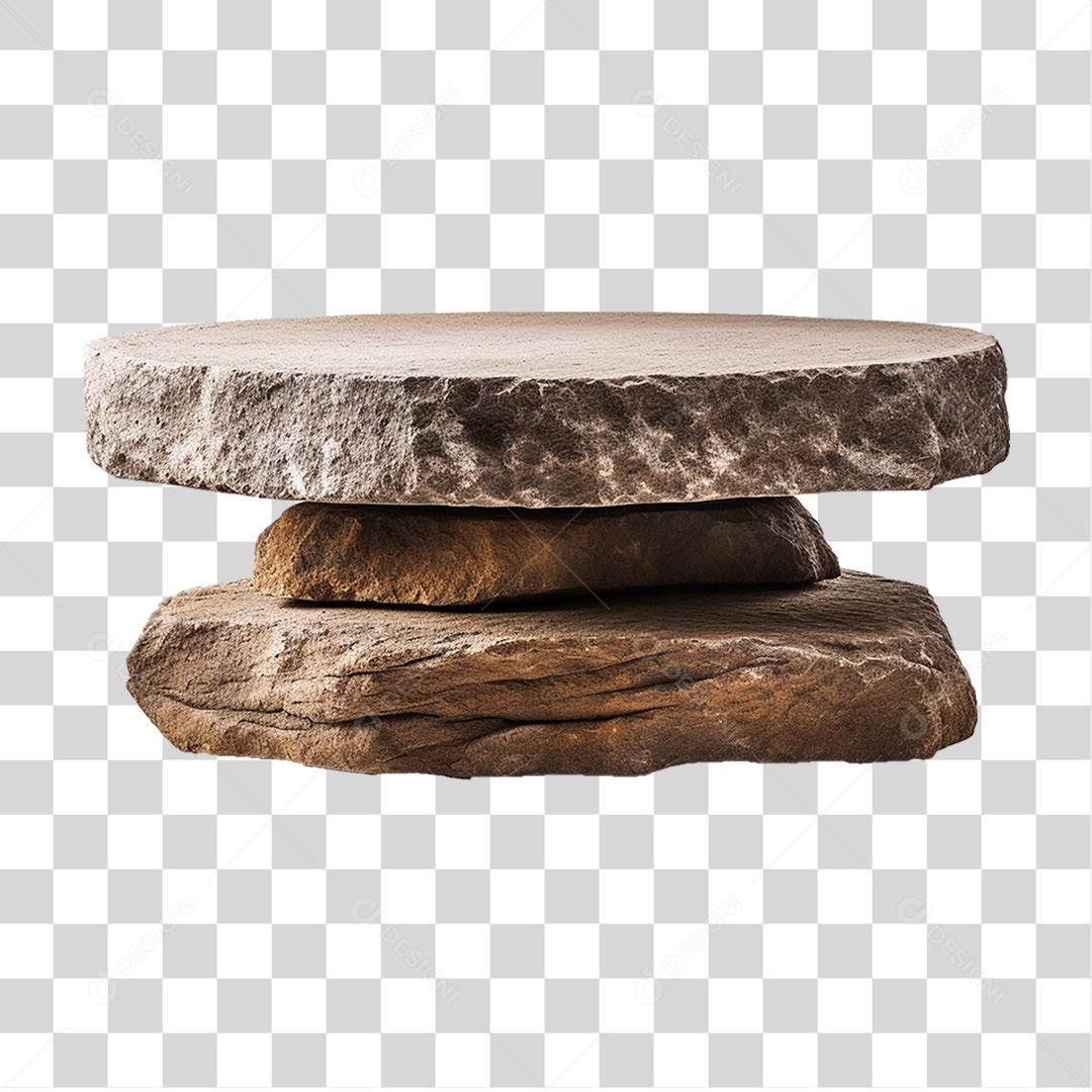 Pódio 3D de Pedra PNG Transparente