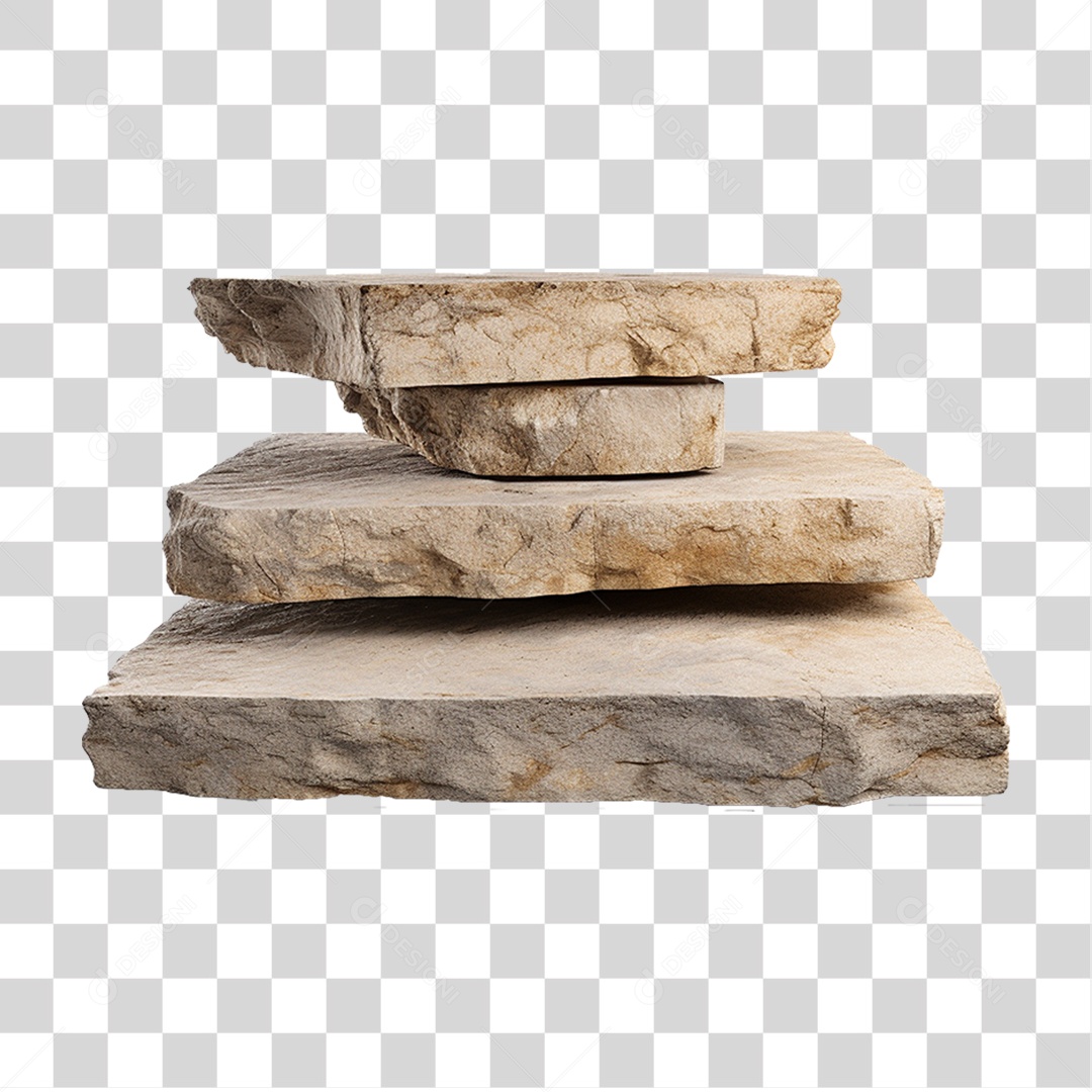 Pódio 3D de Pedra PNG Transparente