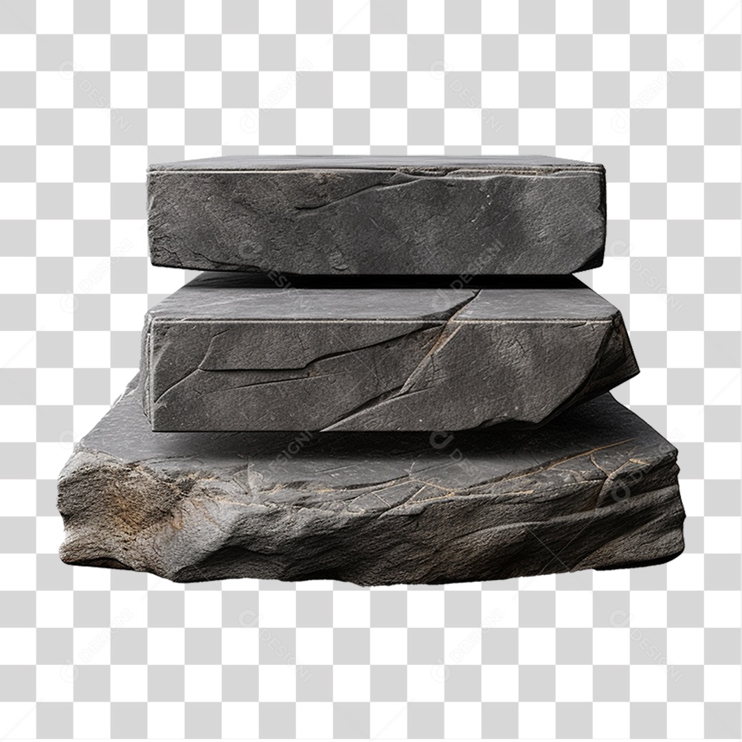 Pódio 3D de Pedra PNG Transparente