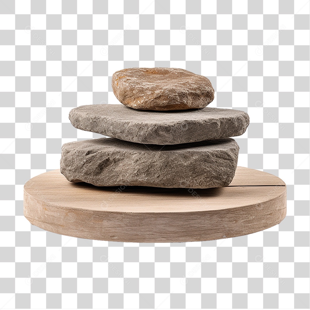 Pódio 3D de Pedra PNG Transparente