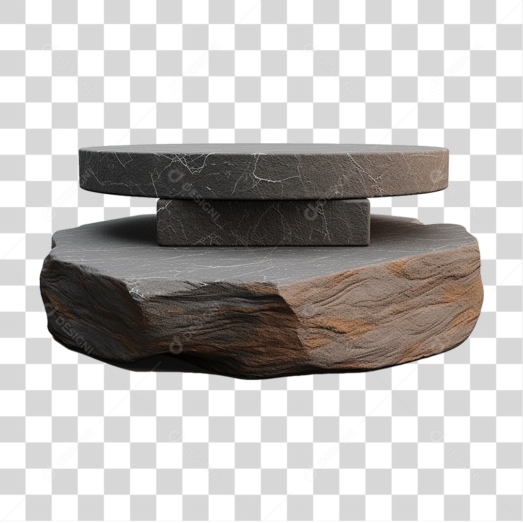 Pódio 3D de Pedra PNG Transparente