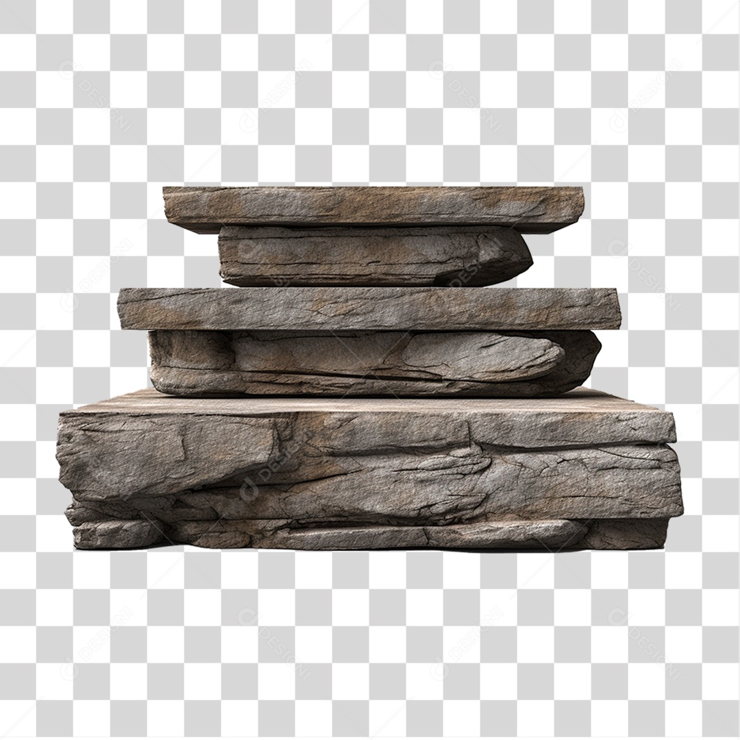 Pódio 3D de Pedra PNG Transparente