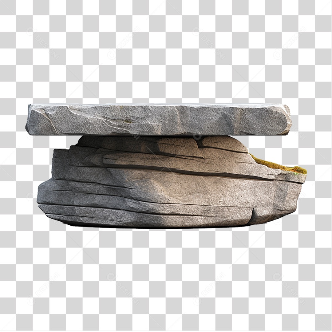 Pódio 3D de Pedra PNG Transparente
