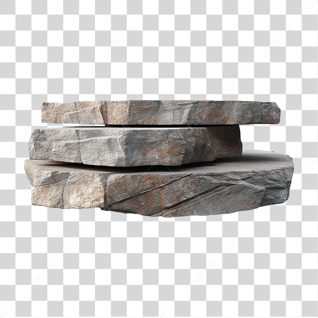 Pódio 3D de Pedra PNG Transparente