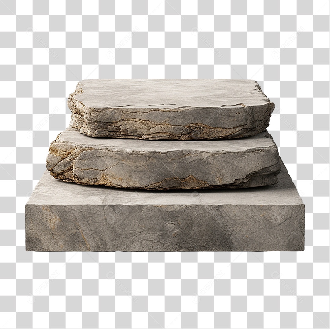 Pódio 3D de Pedra PNG Transparente